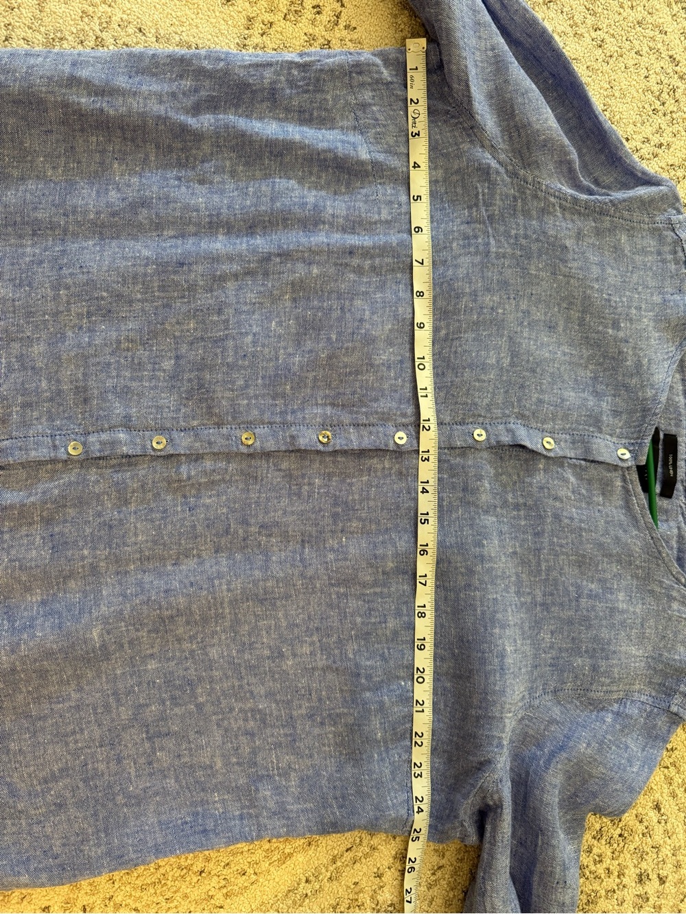Tahari 100% Linen Chambray Blouse Sz 1X - Picture 7 of 7